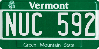 VT license plate NUC592