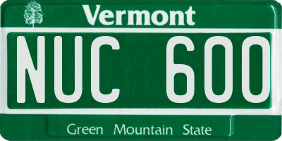 VT license plate NUC600