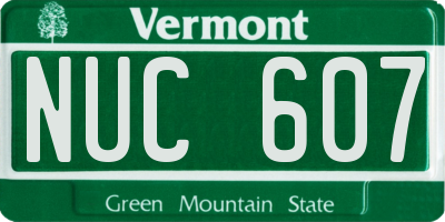 VT license plate NUC607