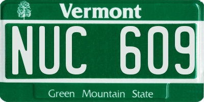 VT license plate NUC609