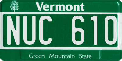 VT license plate NUC610