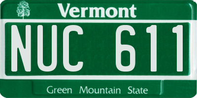 VT license plate NUC611
