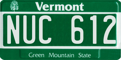 VT license plate NUC612