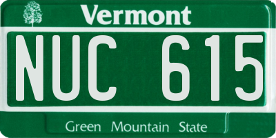 VT license plate NUC615