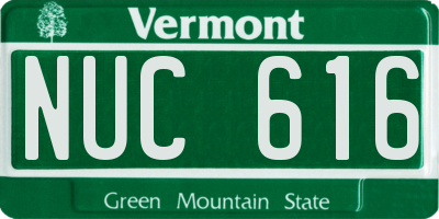 VT license plate NUC616
