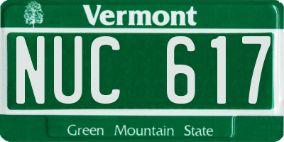 VT license plate NUC617