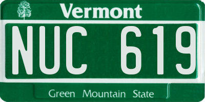 VT license plate NUC619