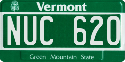 VT license plate NUC620