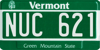 VT license plate NUC621