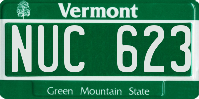 VT license plate NUC623