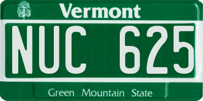 VT license plate NUC625
