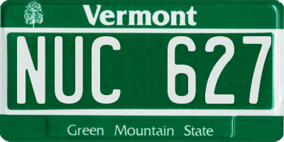 VT license plate NUC627