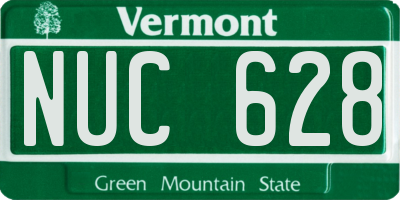 VT license plate NUC628