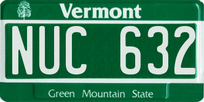 VT license plate NUC632