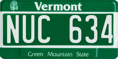 VT license plate NUC634