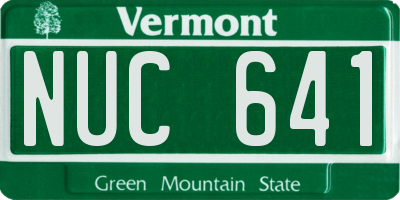 VT license plate NUC641