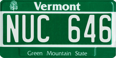VT license plate NUC646