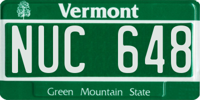 VT license plate NUC648