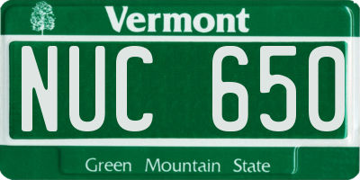 VT license plate NUC650