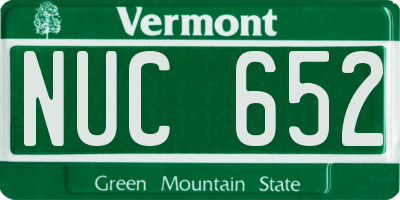 VT license plate NUC652