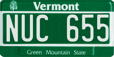 VT license plate NUC655