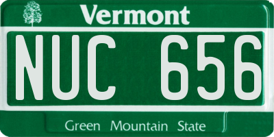 VT license plate NUC656