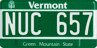 VT license plate NUC657