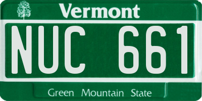 VT license plate NUC661