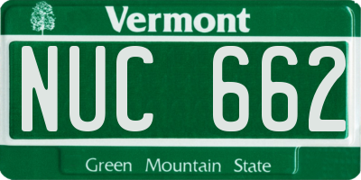 VT license plate NUC662