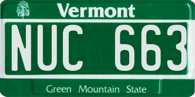 VT license plate NUC663