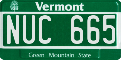 VT license plate NUC665