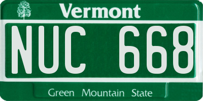 VT license plate NUC668