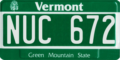 VT license plate NUC672