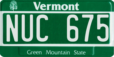 VT license plate NUC675