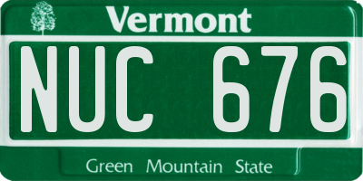 VT license plate NUC676