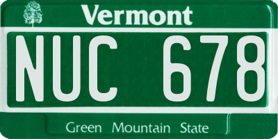 VT license plate NUC678