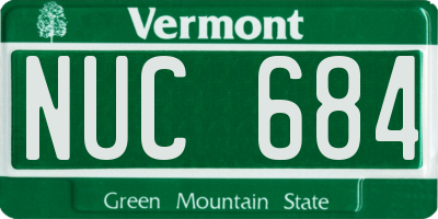VT license plate NUC684