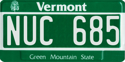 VT license plate NUC685