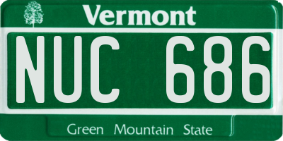 VT license plate NUC686