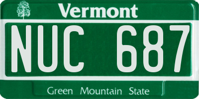 VT license plate NUC687