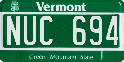VT license plate NUC694