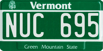 VT license plate NUC695