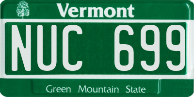 VT license plate NUC699