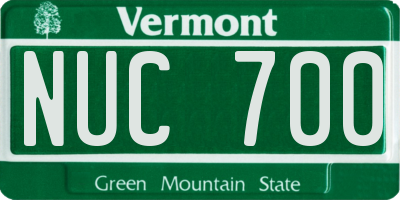 VT license plate NUC700