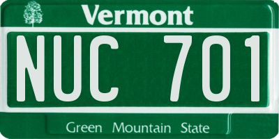 VT license plate NUC701