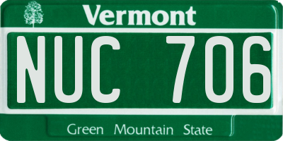 VT license plate NUC706