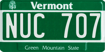 VT license plate NUC707