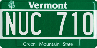 VT license plate NUC710