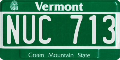 VT license plate NUC713