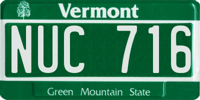 VT license plate NUC716